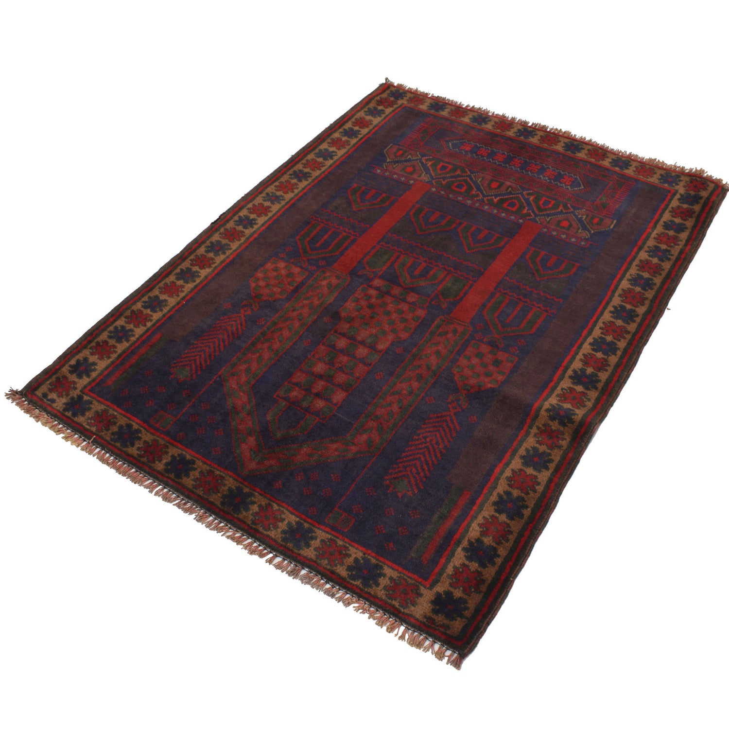 Small Prayer Carpet 3' 3" x 4' 4 ft / 100 x 132 cm - R19408