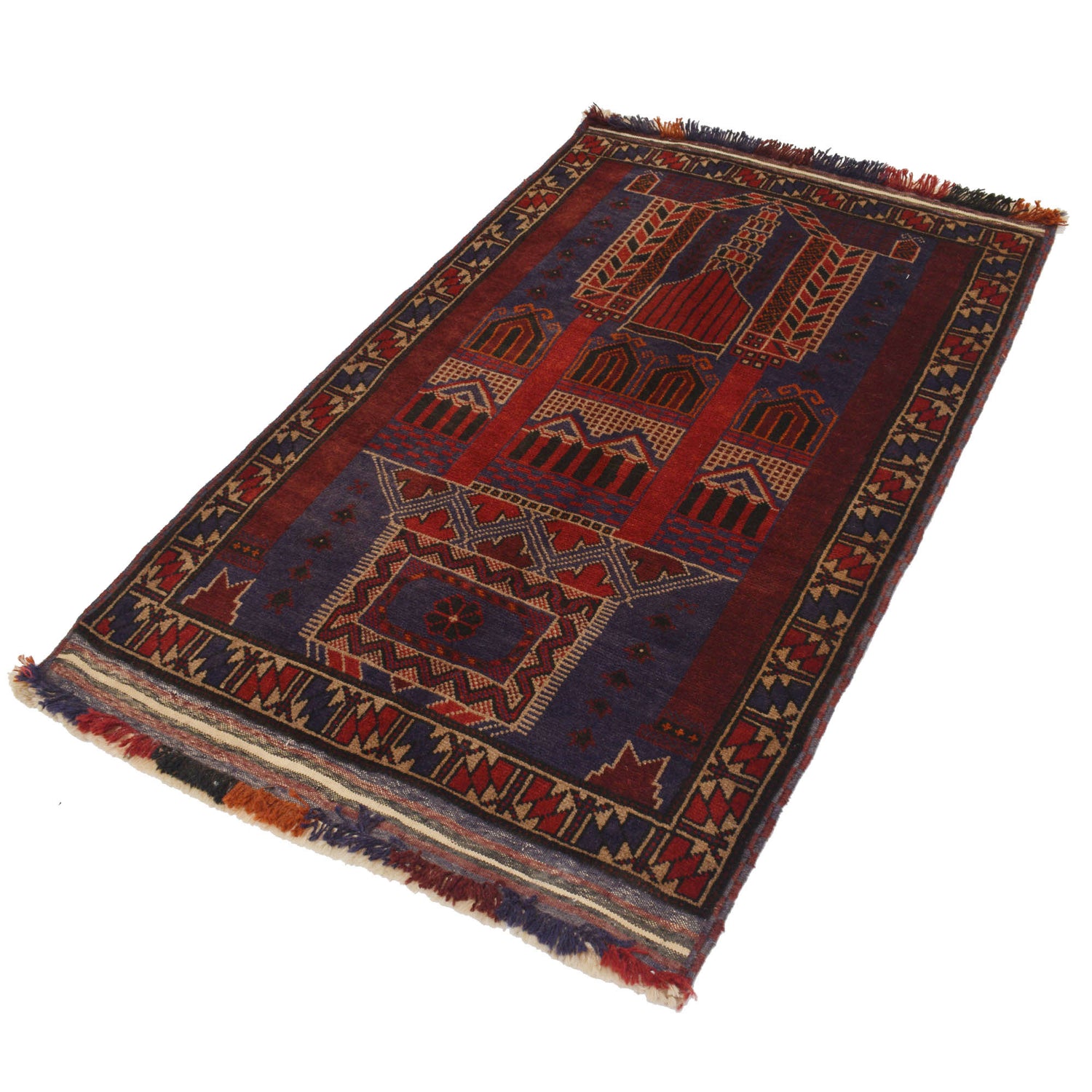 Small Prayer Carpet 3' 3" x 4' 9 ft / 98 x 146 cm - R19562