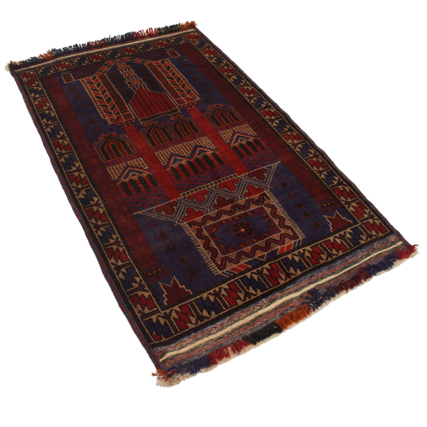 Small Prayer Carpet 3' 3" x 4' 9 ft / 98 x 146 cm - R19562