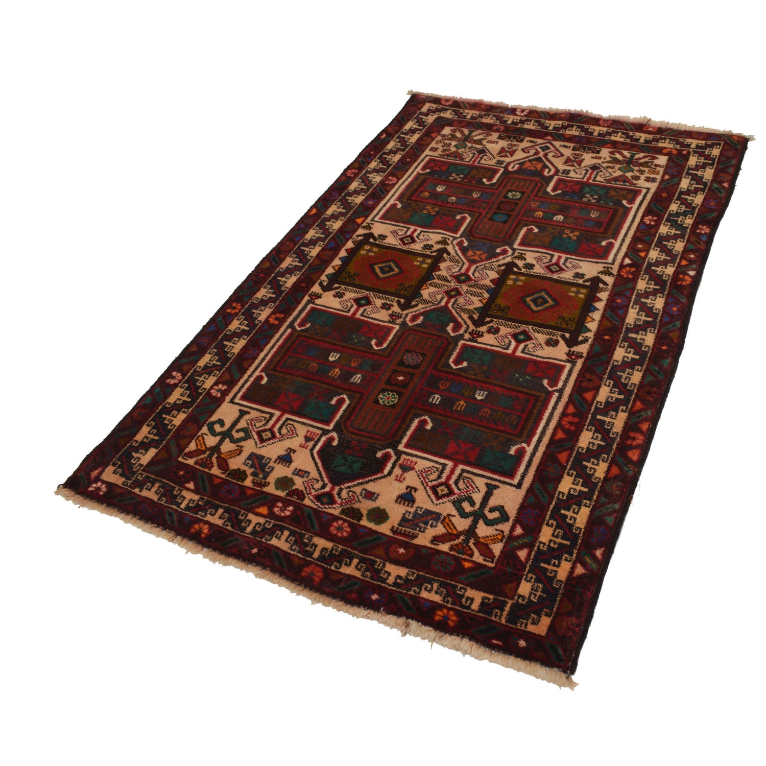 Handmade Baluchi Rug 3' 1" x 4' 11" ft / 93 x 150 cm - No. R19585
