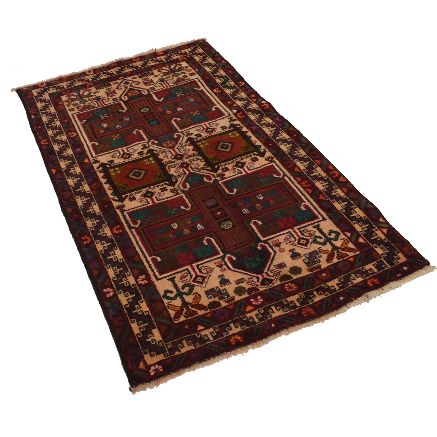 Handmade Baluchi Rug 3' 1" x 4' 11" ft / 93 x 150 cm - No. R19585