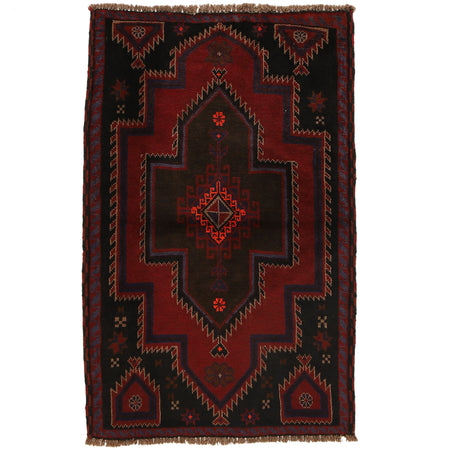 Handmade Balochi Carpet 3' 0" x 4' 6" ft / 92 x 137 cm - No. R19605