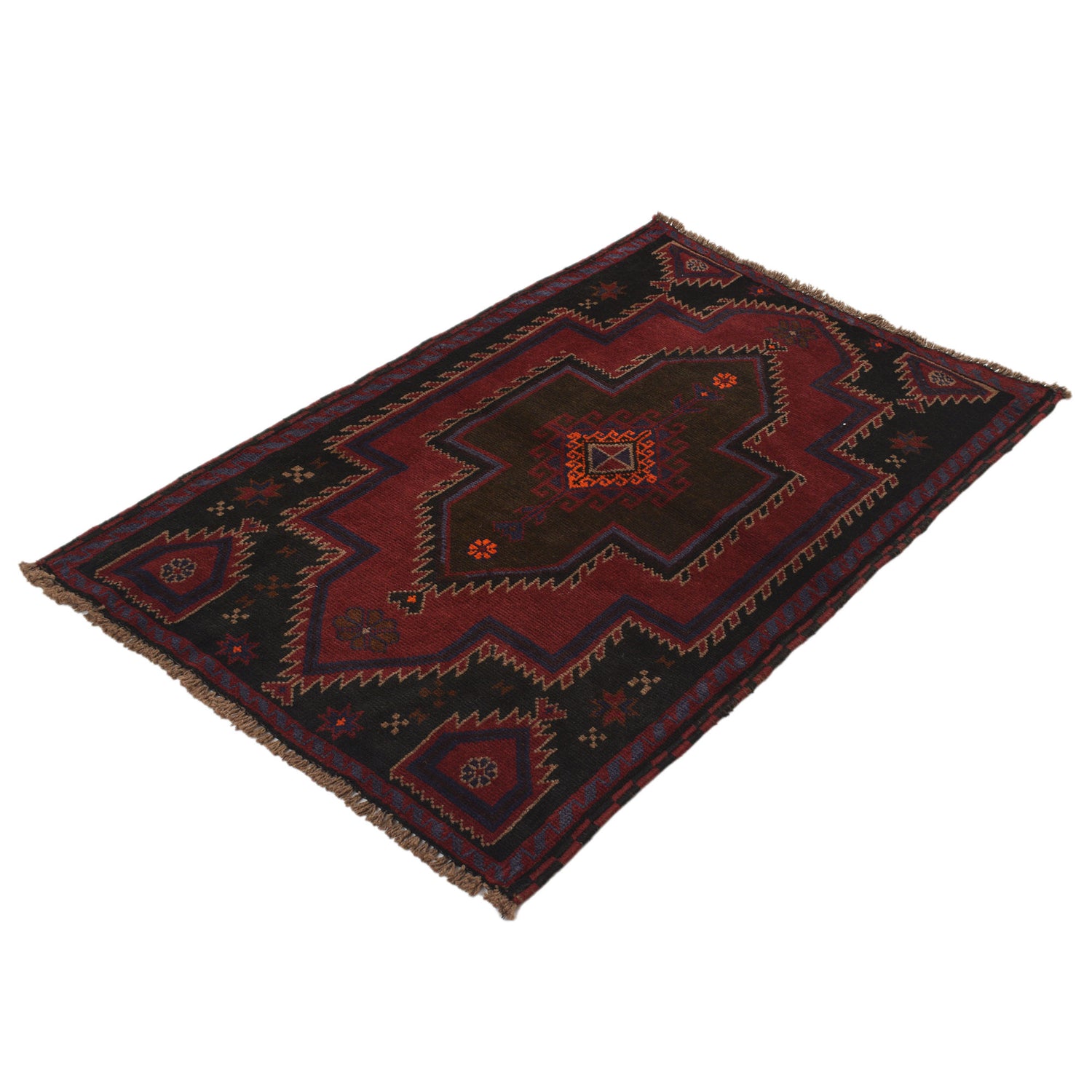 Handmade Balochi Carpet 3' 0" x 4' 6" ft / 92 x 137 cm - No. R19605