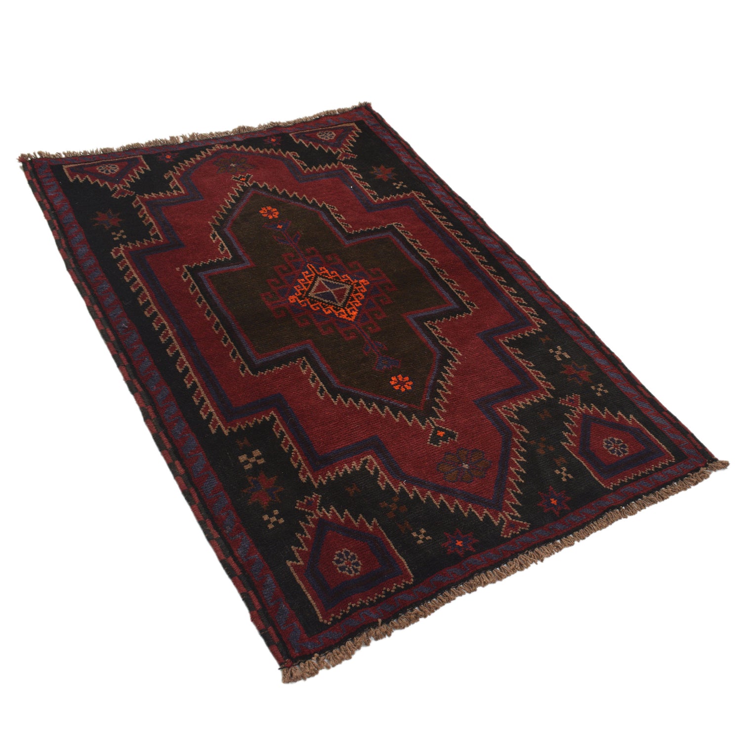 Handmade Balochi Carpet 3' 0" x 4' 6" ft / 92 x 137 cm - No. R19605