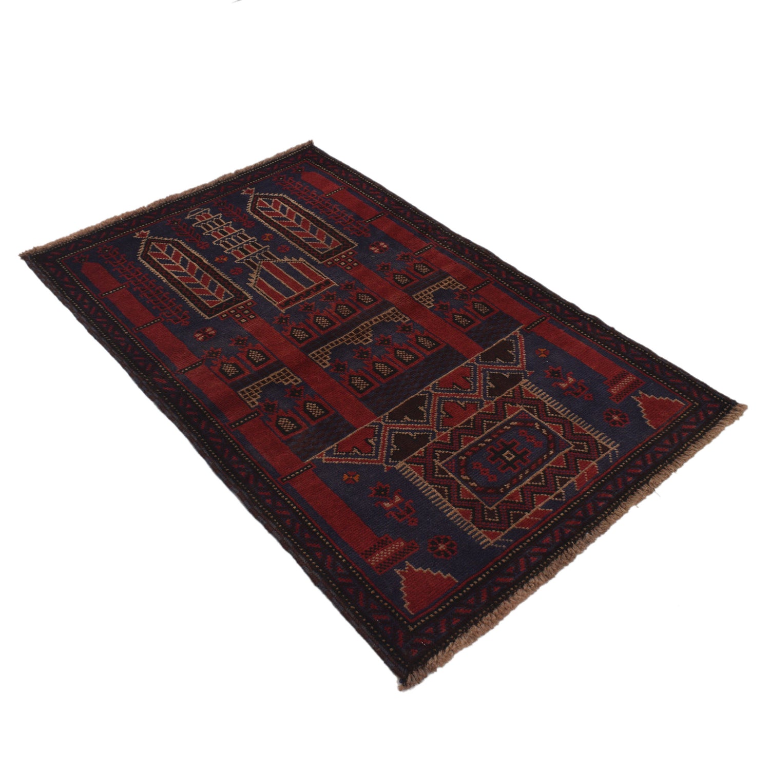 Hand Knotted Prayer Rug 3' 0" x 4' 7" ft / 91 x 140 cm - R19612