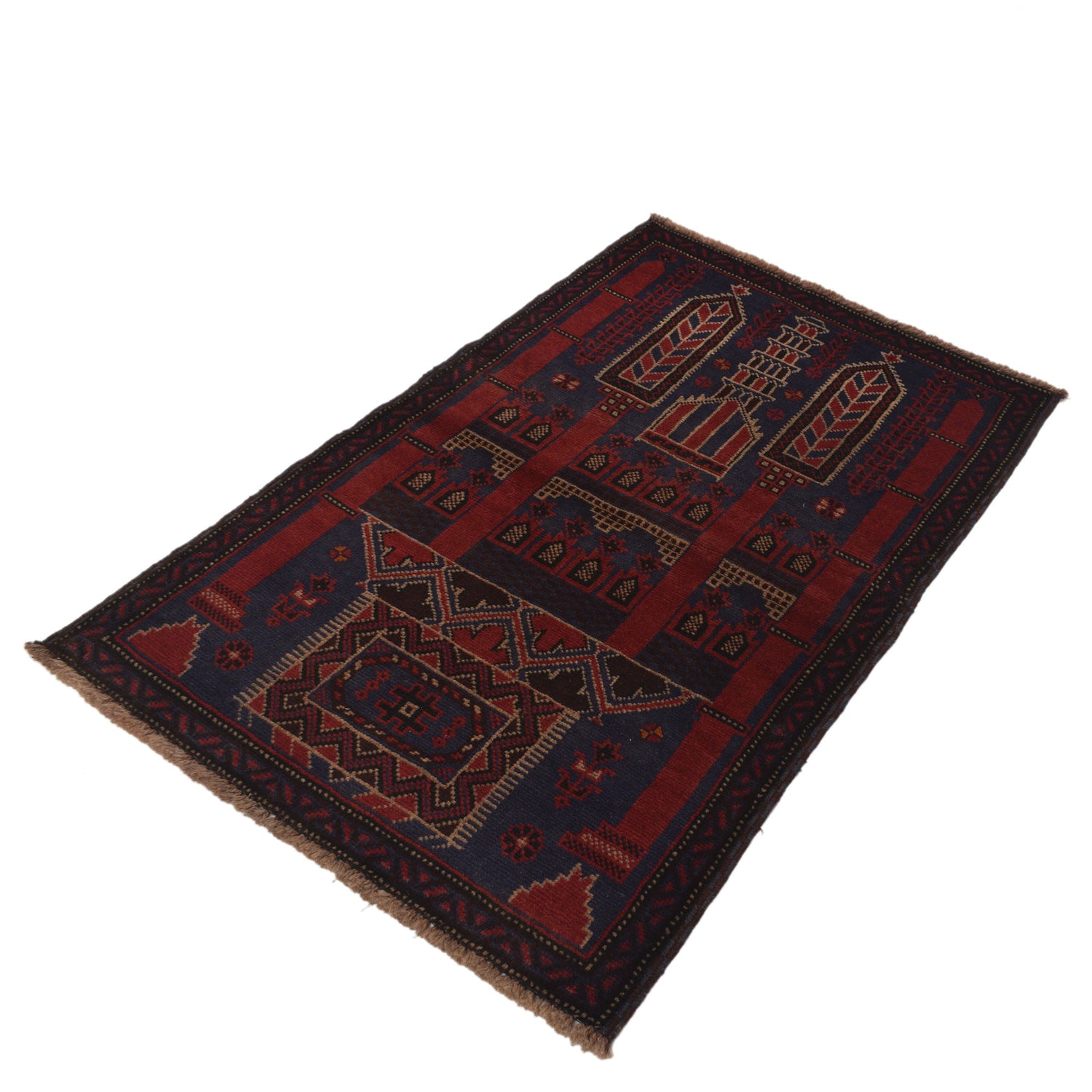 Hand Knotted Prayer Rug 3' 0" x 4' 7" ft / 91 x 140 cm - R19612