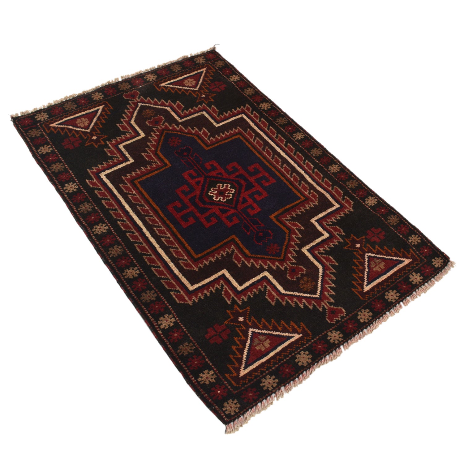 Handmade Balochi Carpet 2' 8" x 4' 1" ft / 82 x 124 cm - No. R19620