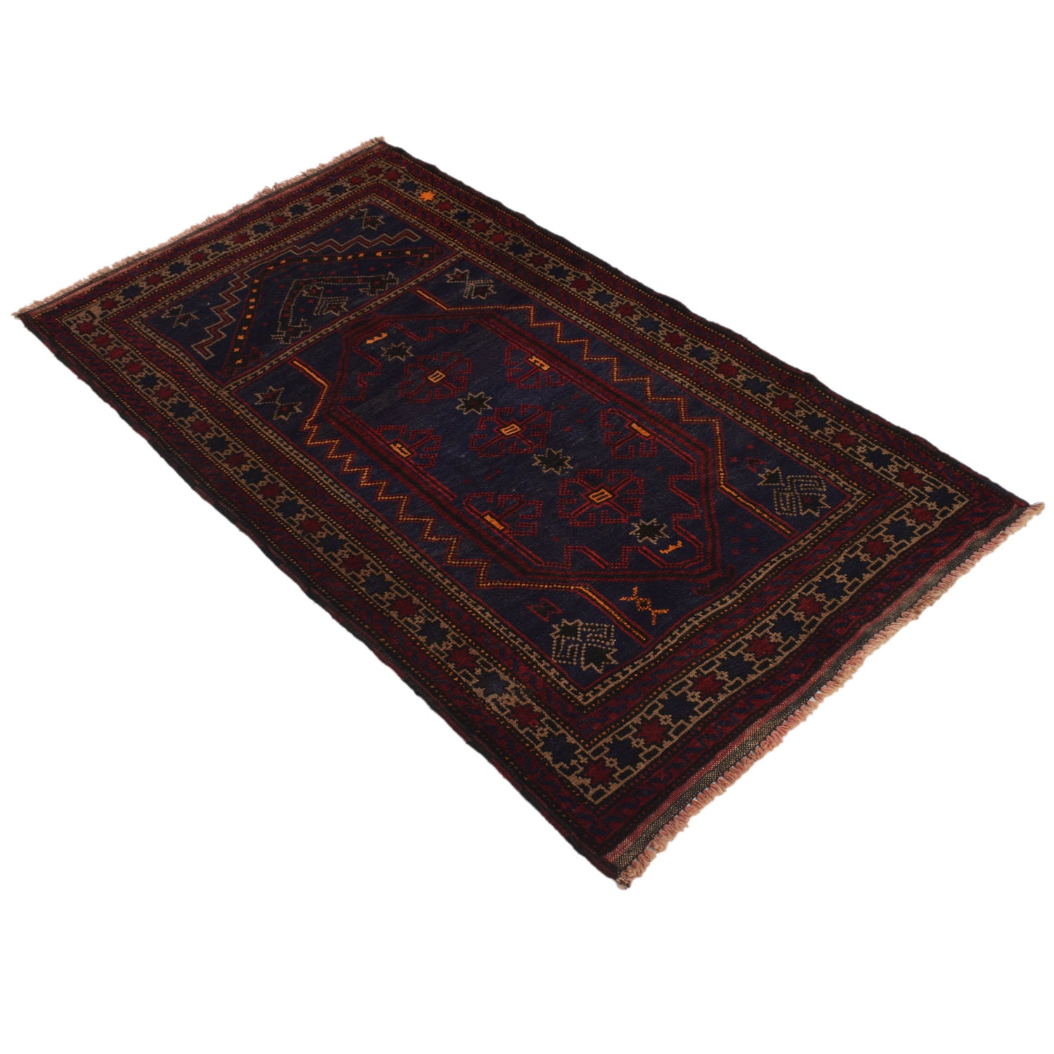 Handmade Prayer Rug 2' 11" x 5' 1" ft / 88 x 154 cm - R19629