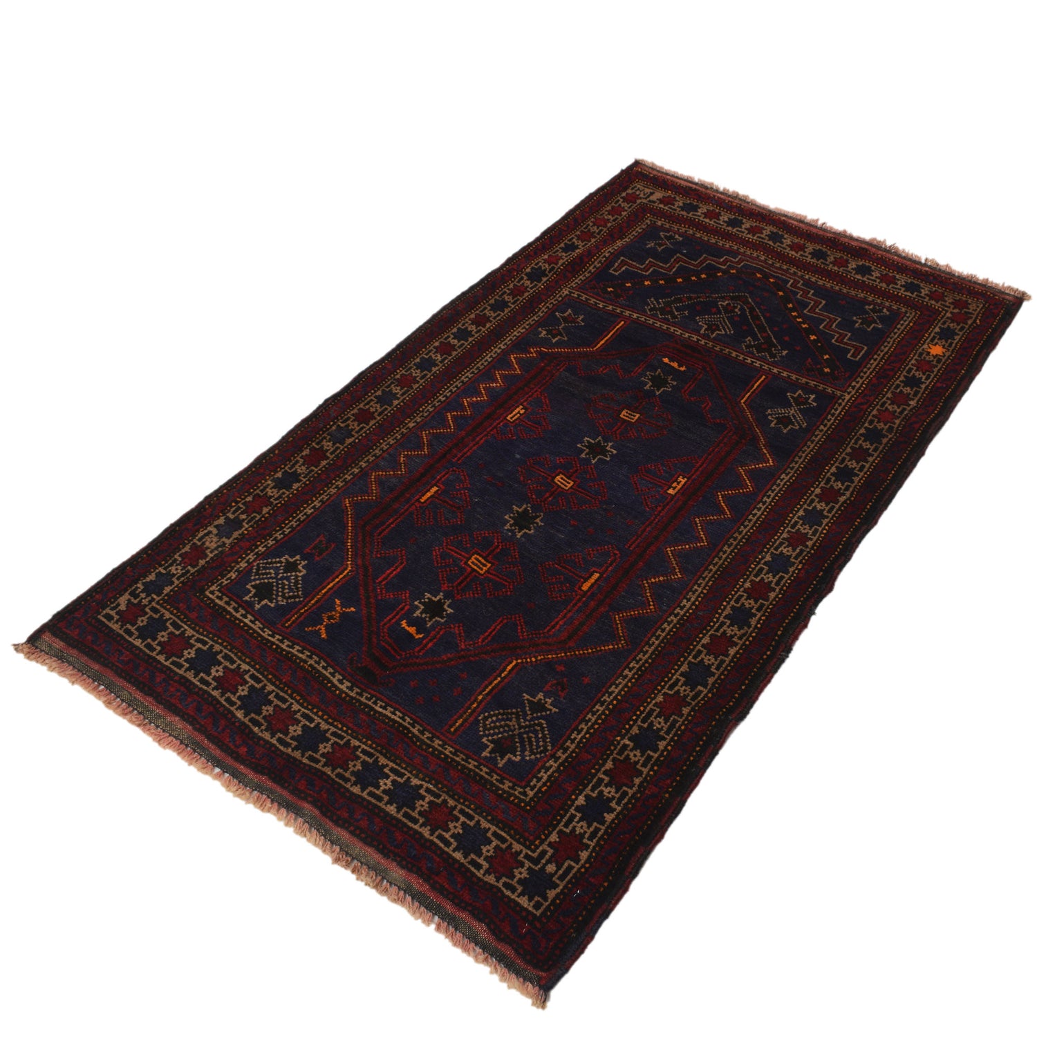 Handmade Prayer Rug 2' 11" x 5' 1" ft / 88 x 154 cm - R19629