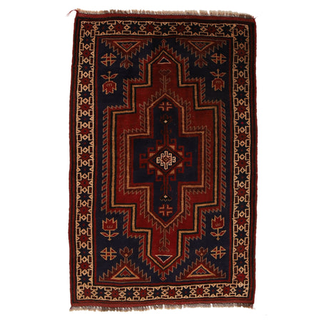 Handmade Balochi Carpet 2' 9" x 4' 4" ft / 85 x 131 cm - No. R19637