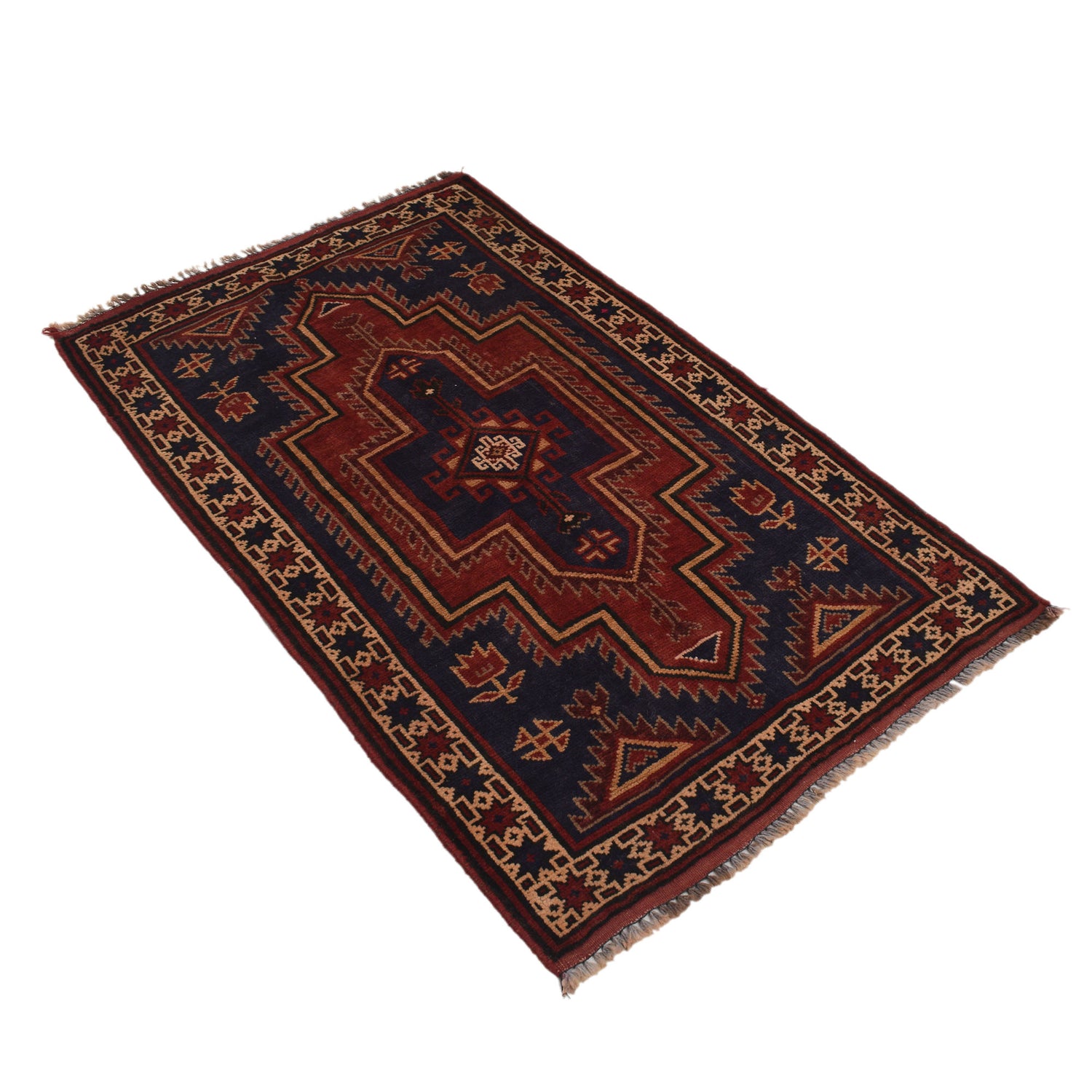 Handmade Balochi Carpet 2' 9" x 4' 4" ft / 85 x 131 cm - No. R19637