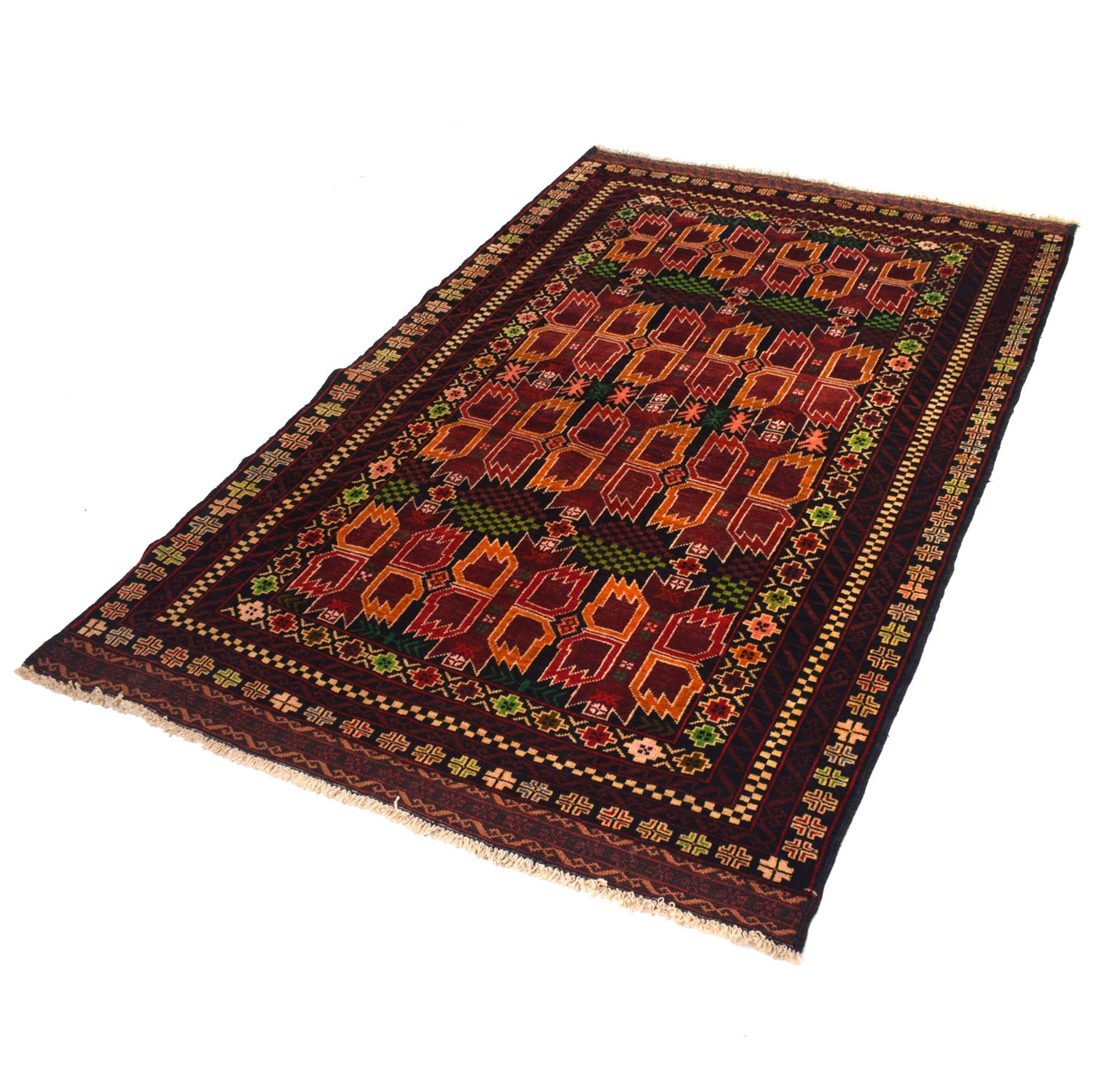 Traditional Baloch Rug 3' 11" x 6' 4" ft / 120 x 193 cm - No. R19668