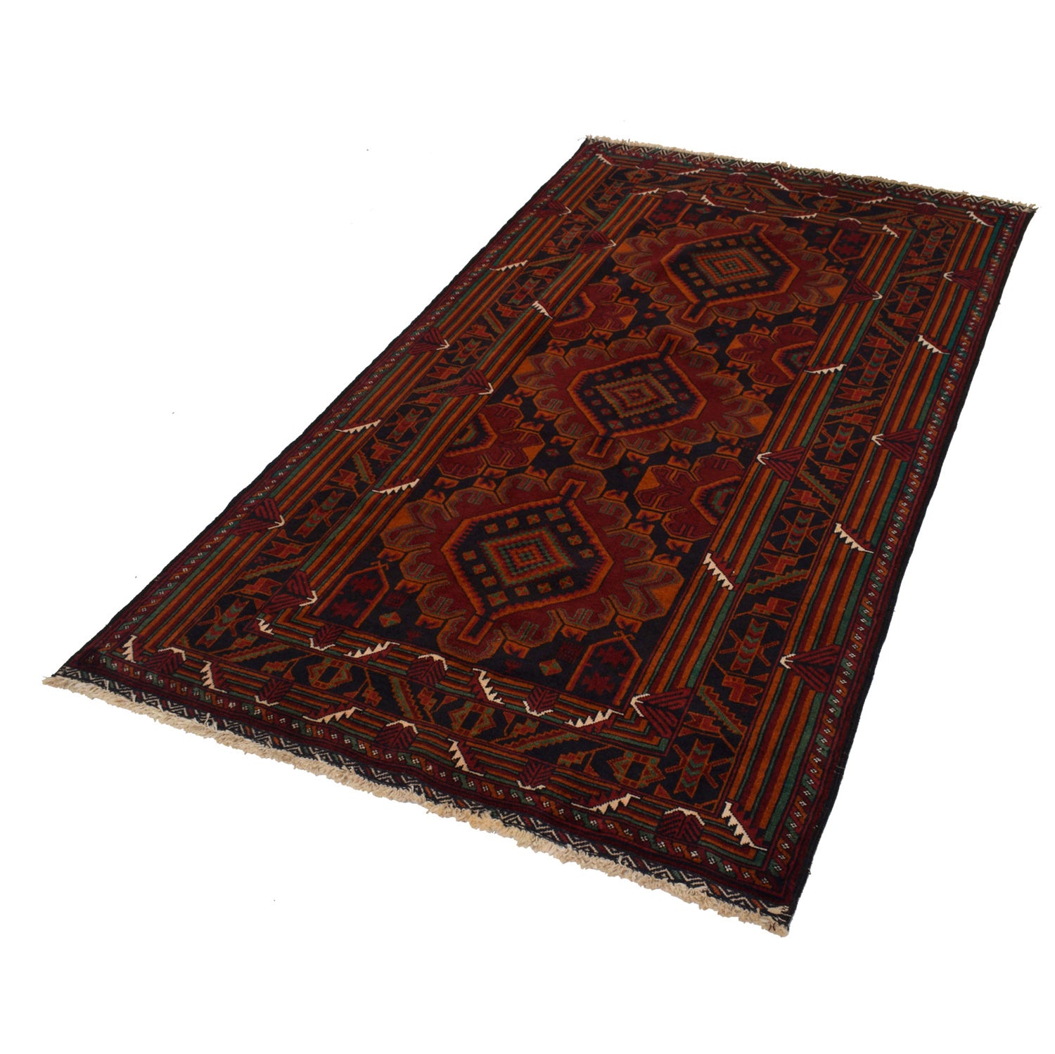 Traditional Baloch Rug 3' 10" x 6' 8" ft / 118 x 204 cm - No. R19672