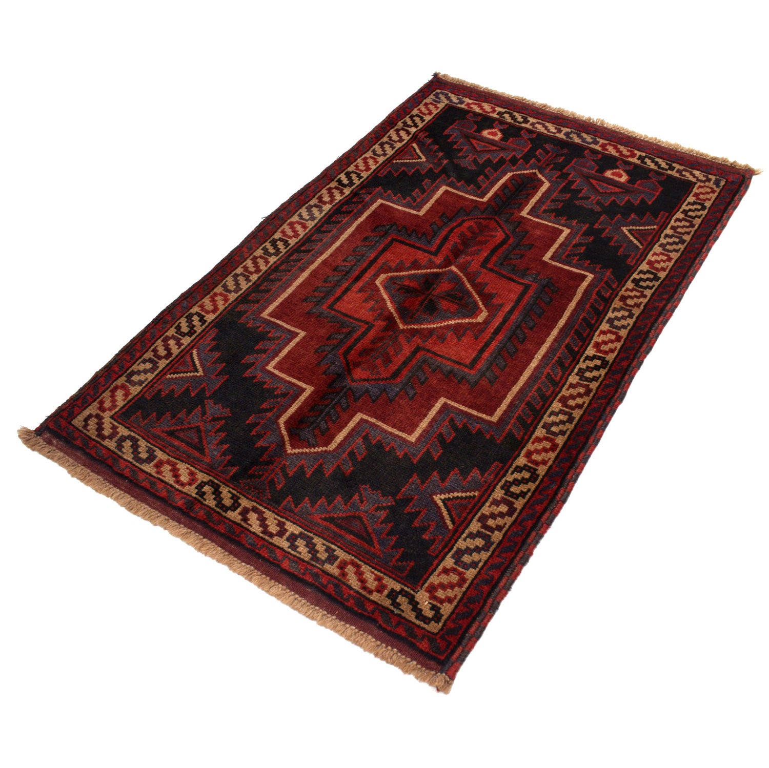 Handmade Balochi Carpet 2' 11" x 4' 6" ft / 90 x 138 cm - No. R19723