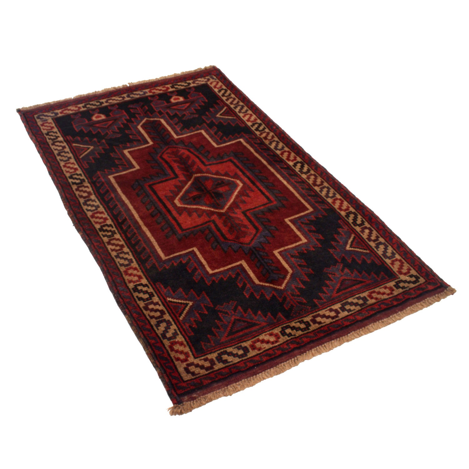 Handmade Balochi Carpet 2' 11" x 4' 6" ft / 90 x 138 cm - No. R19723