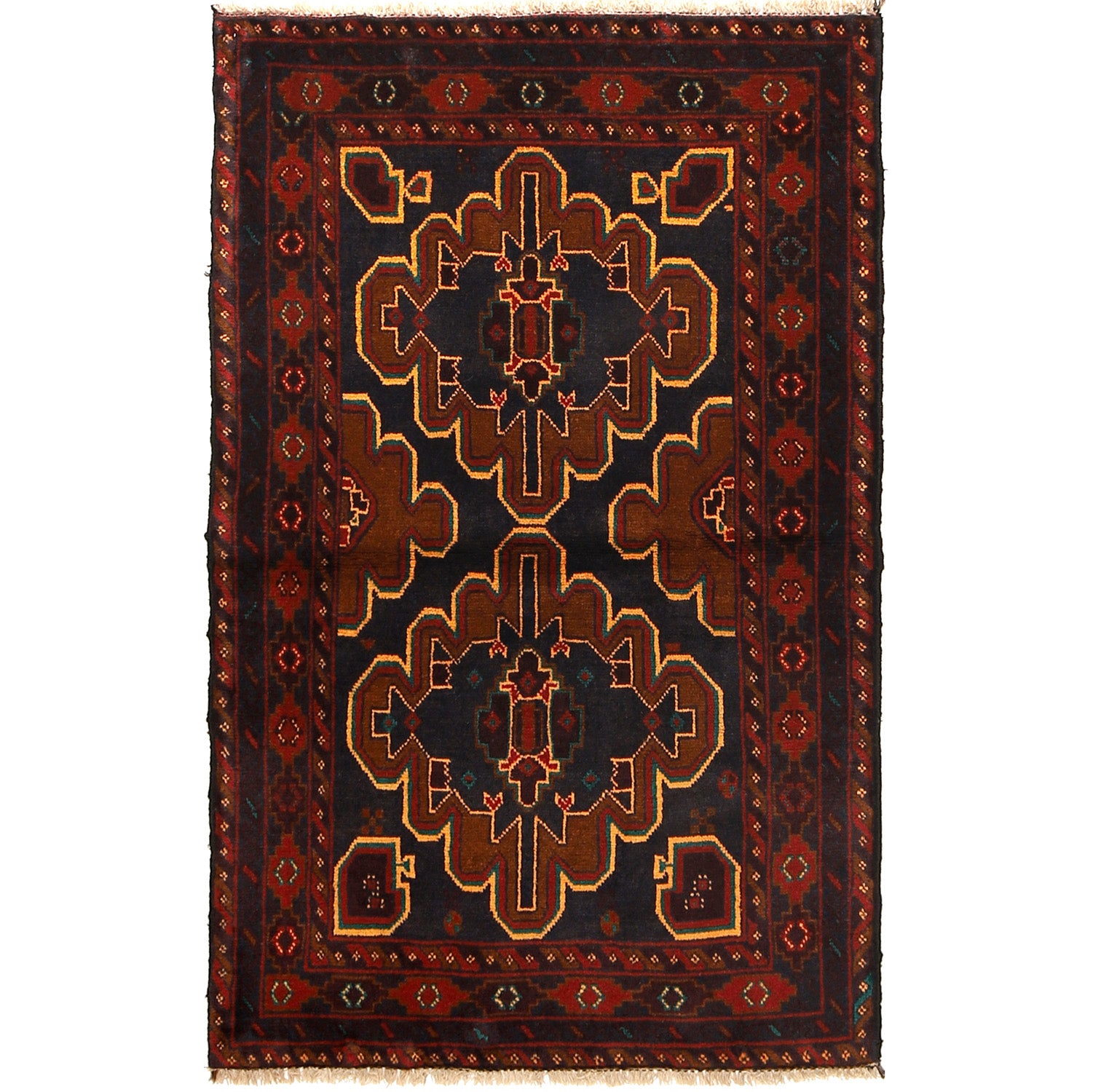 Handmade Baluchi Rug 2' 10" x 4' 6" ft / 85 x 136 cm - No. R19739