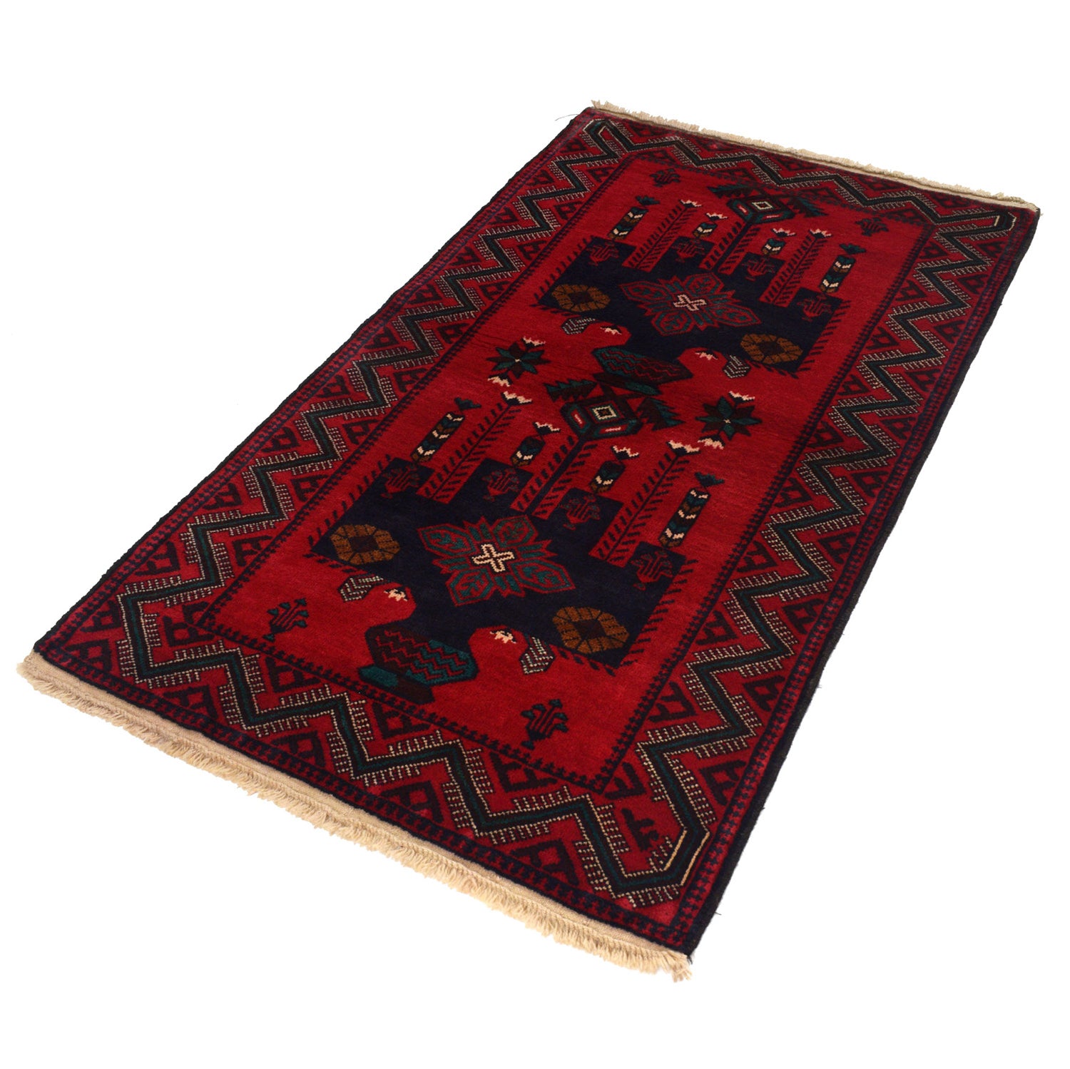Red Baluchi Rug 2' 10" x 4' 10" ft / 86 x 148 cm - No. R19760