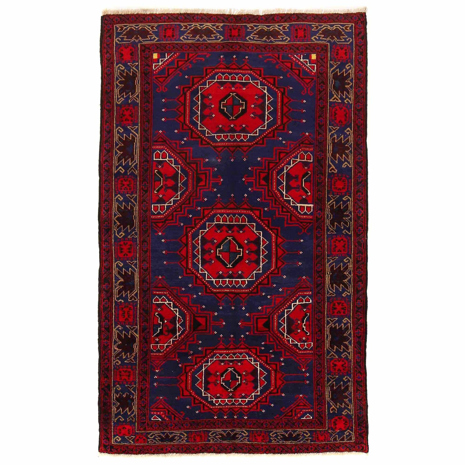 Tribal Baloch Rug 3' 11" x 6' 4" ft / 119 x 194 cm - No. R19935
