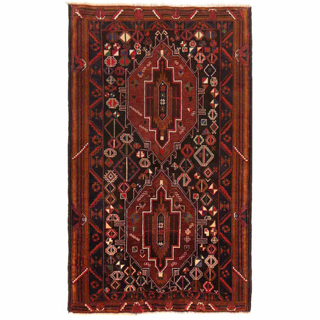 Tribal Baloch Rug 3' 8" x 6' 1" ft / 111 x 186 cm - No. R19936