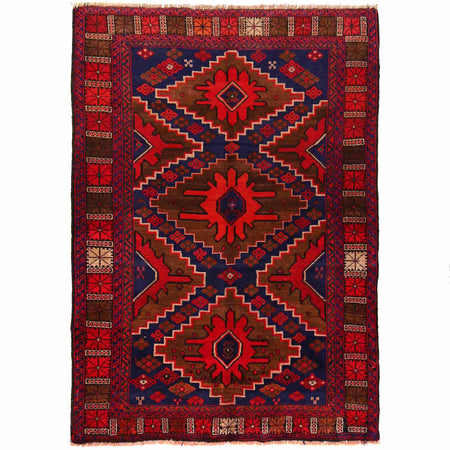 Tribal Baloch Rug 4' 5" x 6' 2" ft / 134 x 188 cm - No. R19938
