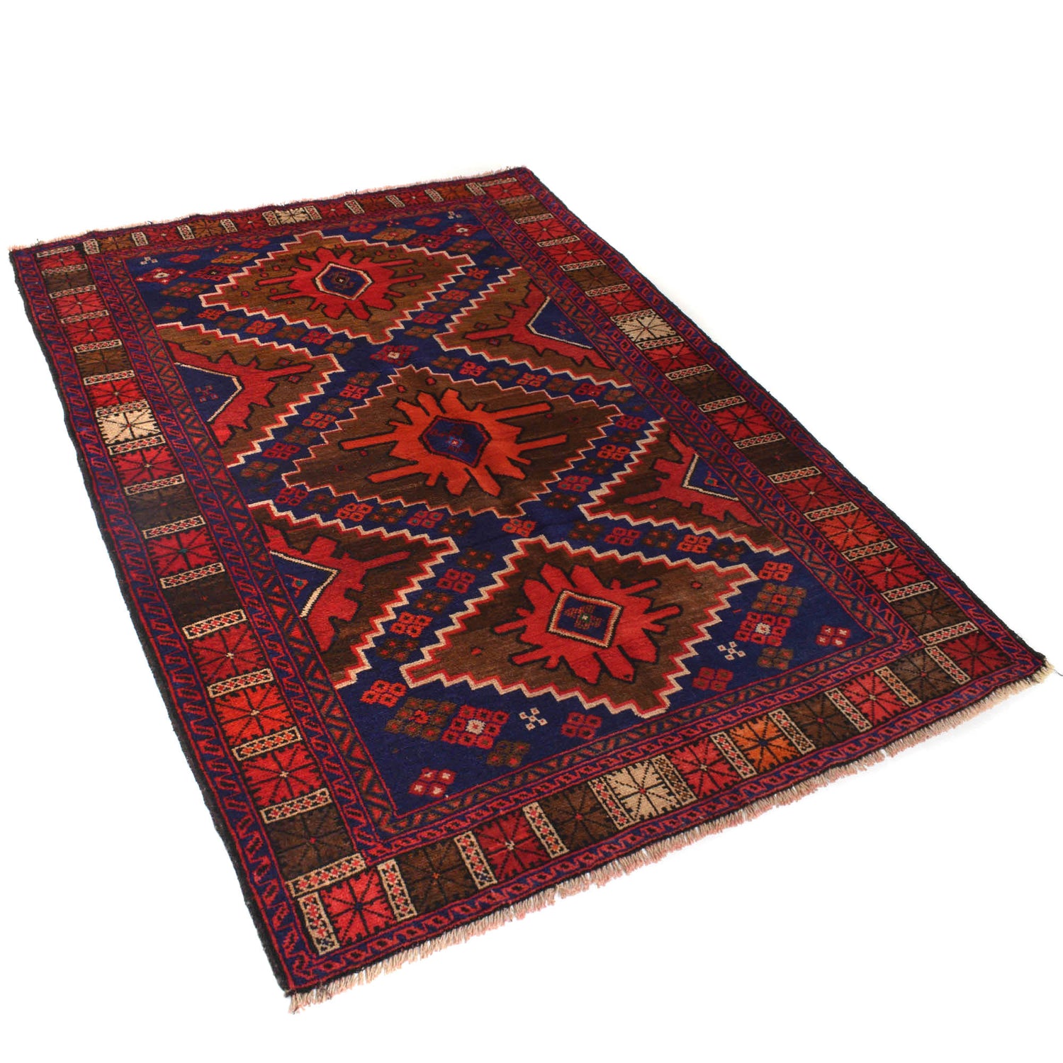 Tribal Baloch Rug 4' 5" x 6' 2" ft / 134 x 188 cm - No. R19938