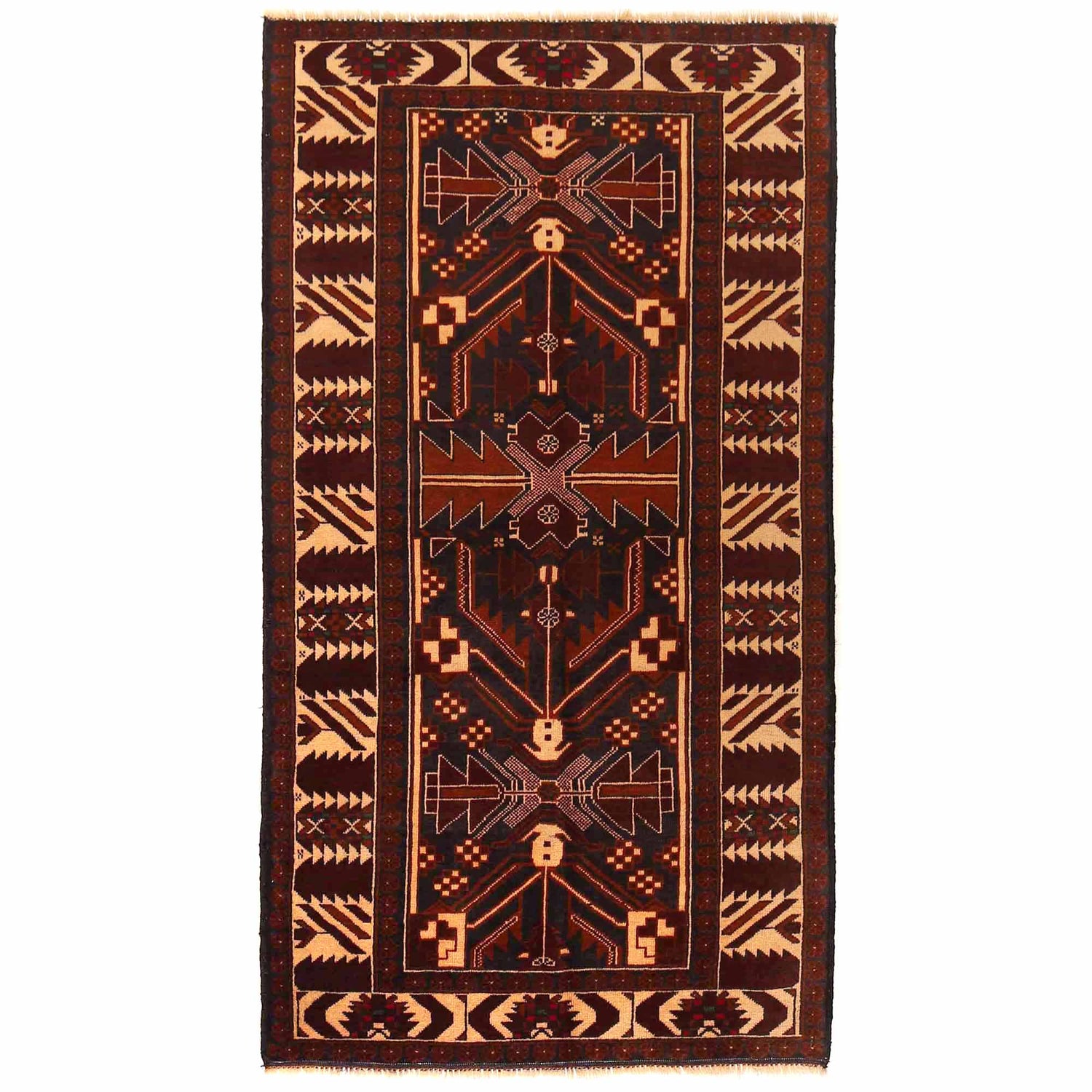 Tribal Baloch Rug 3' 5" x 6' 4" ft / 104 x 194 cm - No. R19939