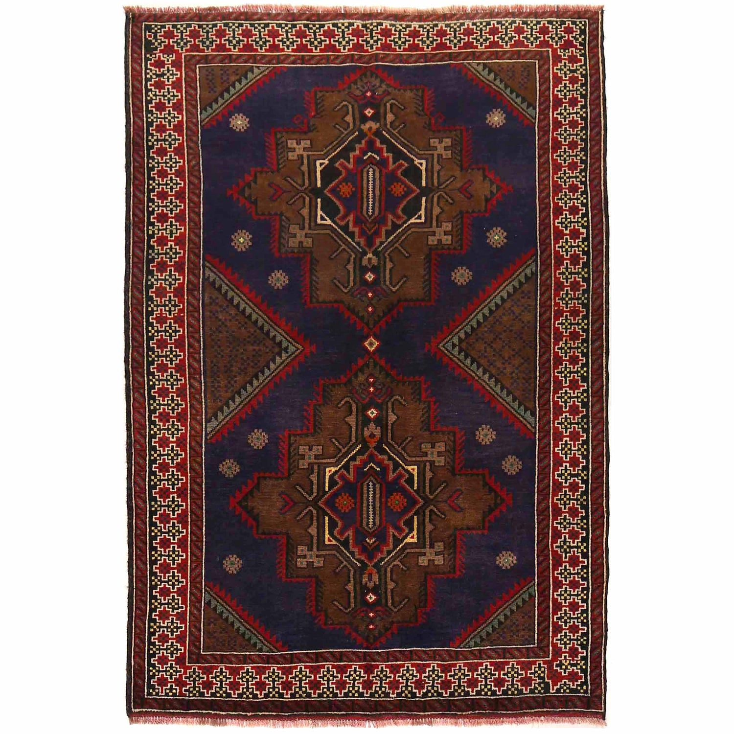 Tribal Baloch Rug 4' 4" x 6' 4" ft / 132 x 194 cm - No. R19940