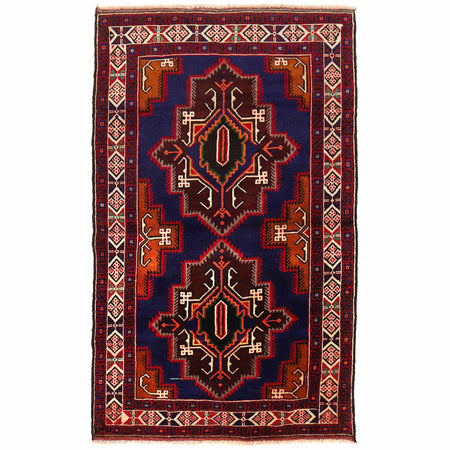 Tribal Baloch Rug 4' 0" x 6' 5" ft / 121 x 196 cm - No. R19964