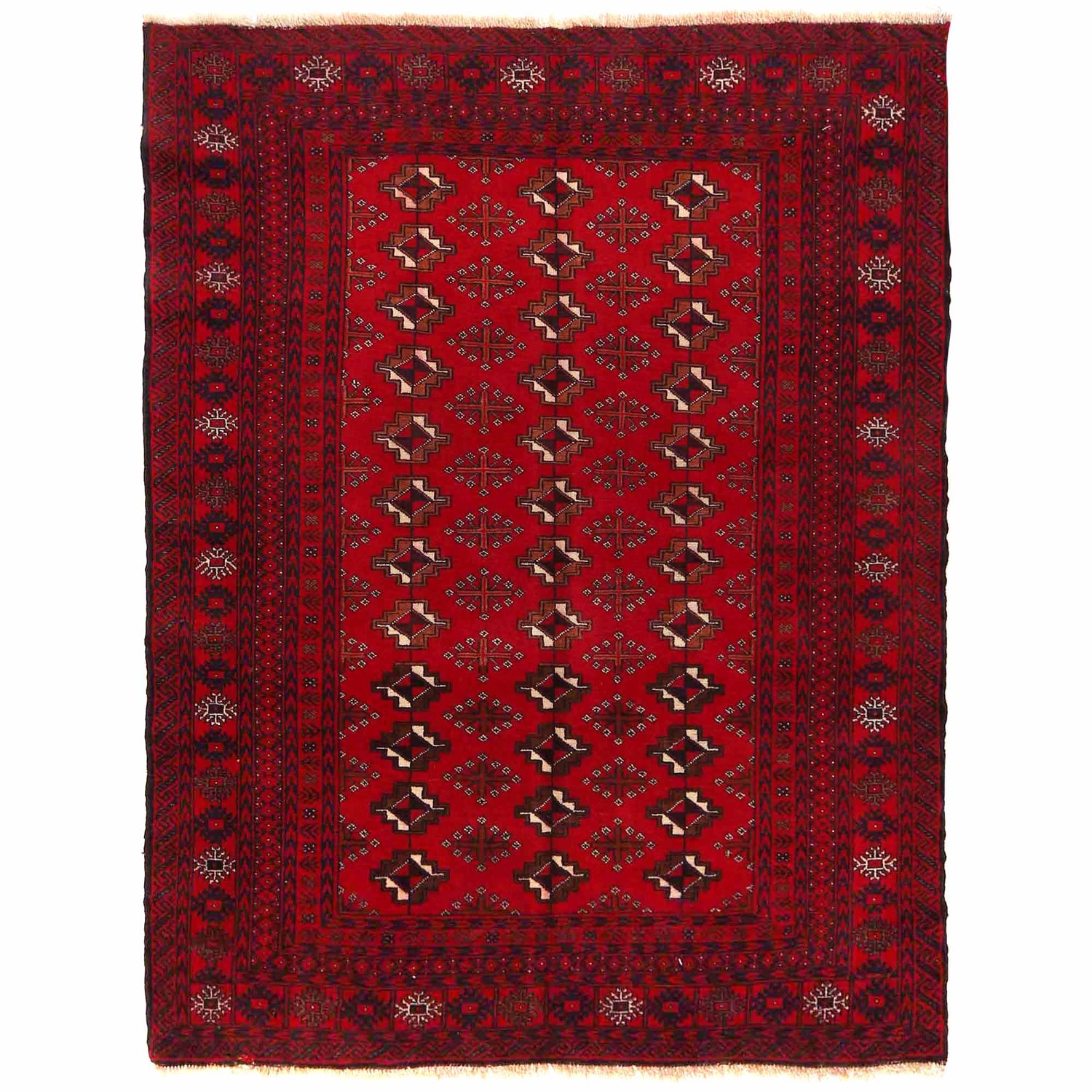 Tribal Baloch Rug 4' 2" x 5' 5" ft / 128 x 164 cm - No. R19978