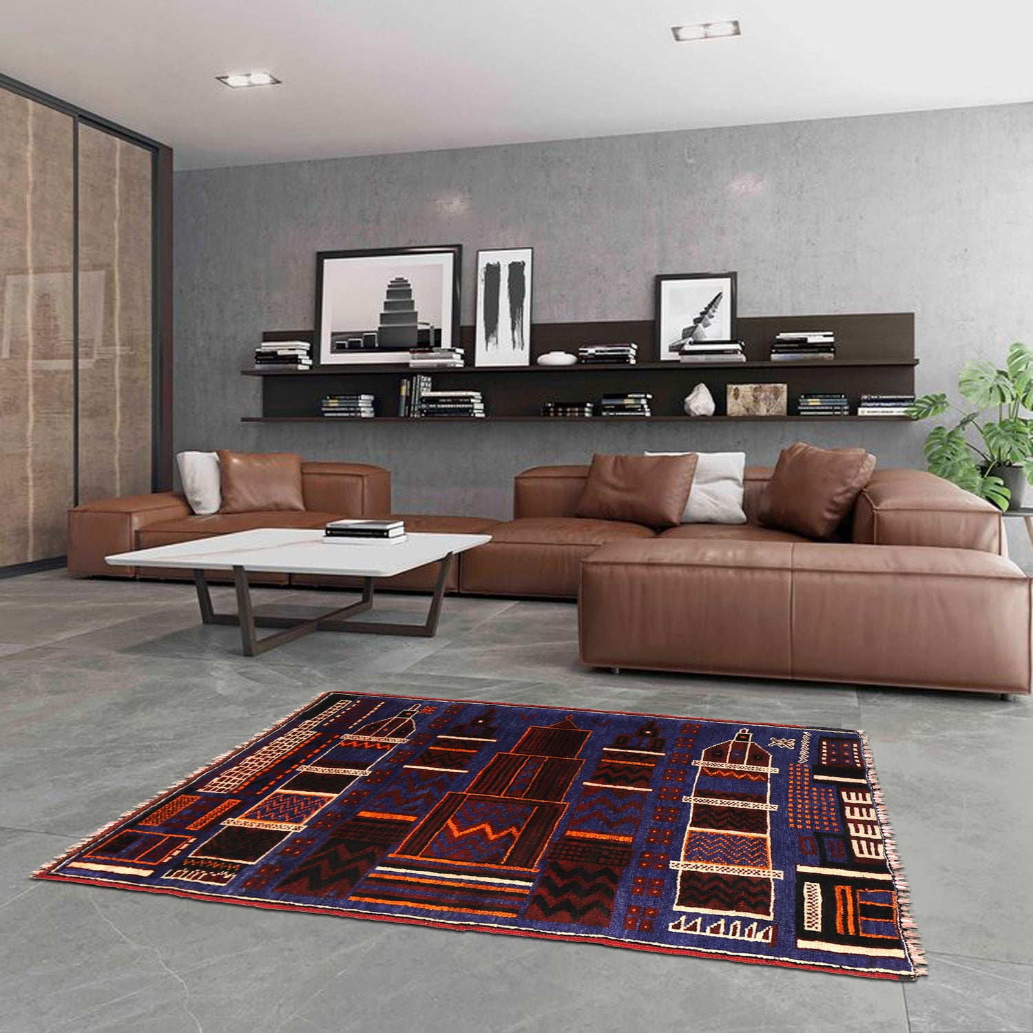 Handmade Pictorial Carpet 2' 11" x 4' 2" ft / 89 x 128 cm - No. R20076