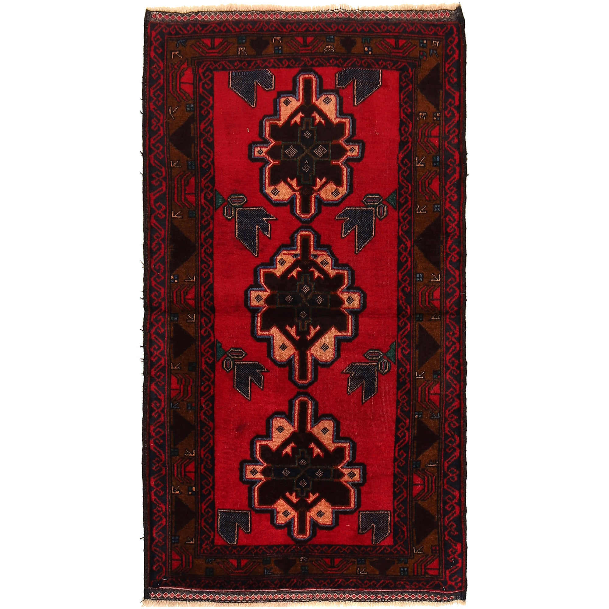 Red Baluchi Rug 2' 8" x 4' 9" ft / 80 x 145 cm - No. R21043