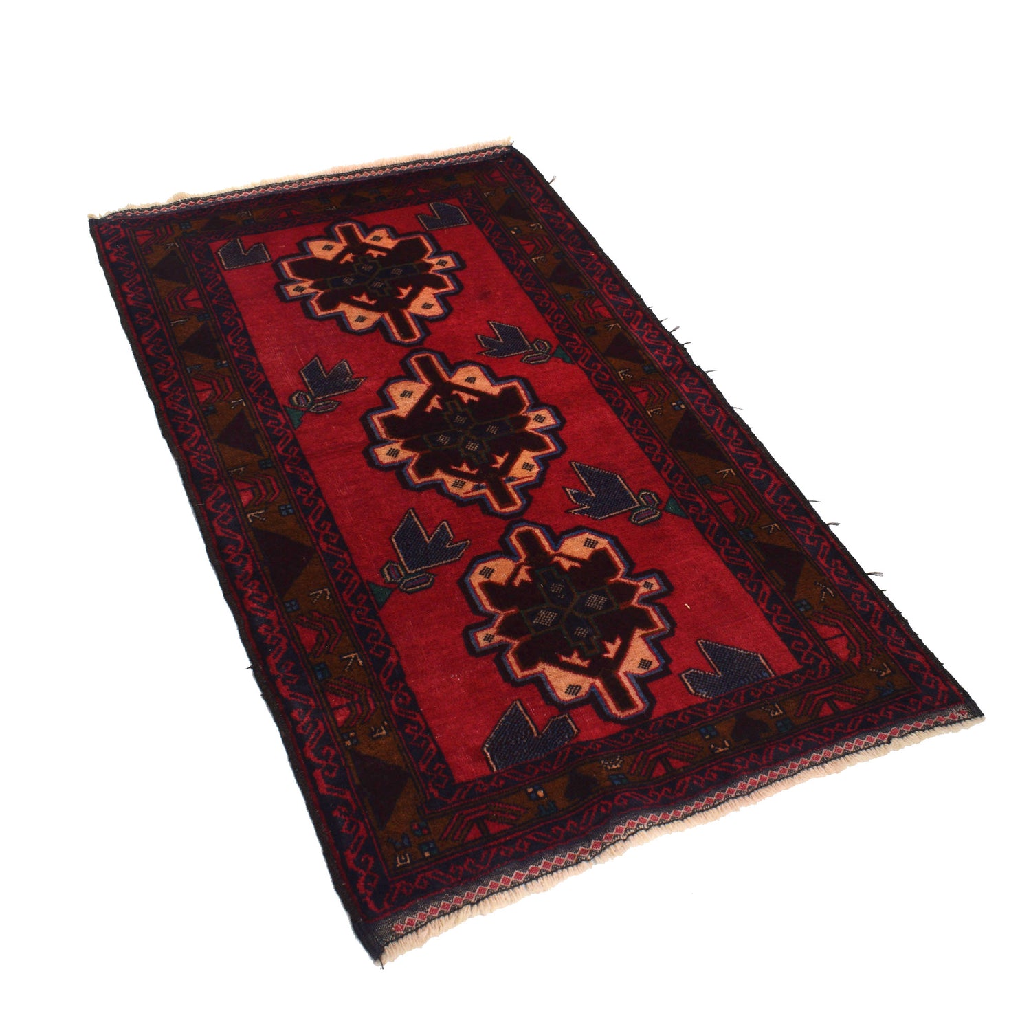 Red Baluchi Rug 2' 8" x 4' 9" ft / 80 x 145 cm - No. R21043