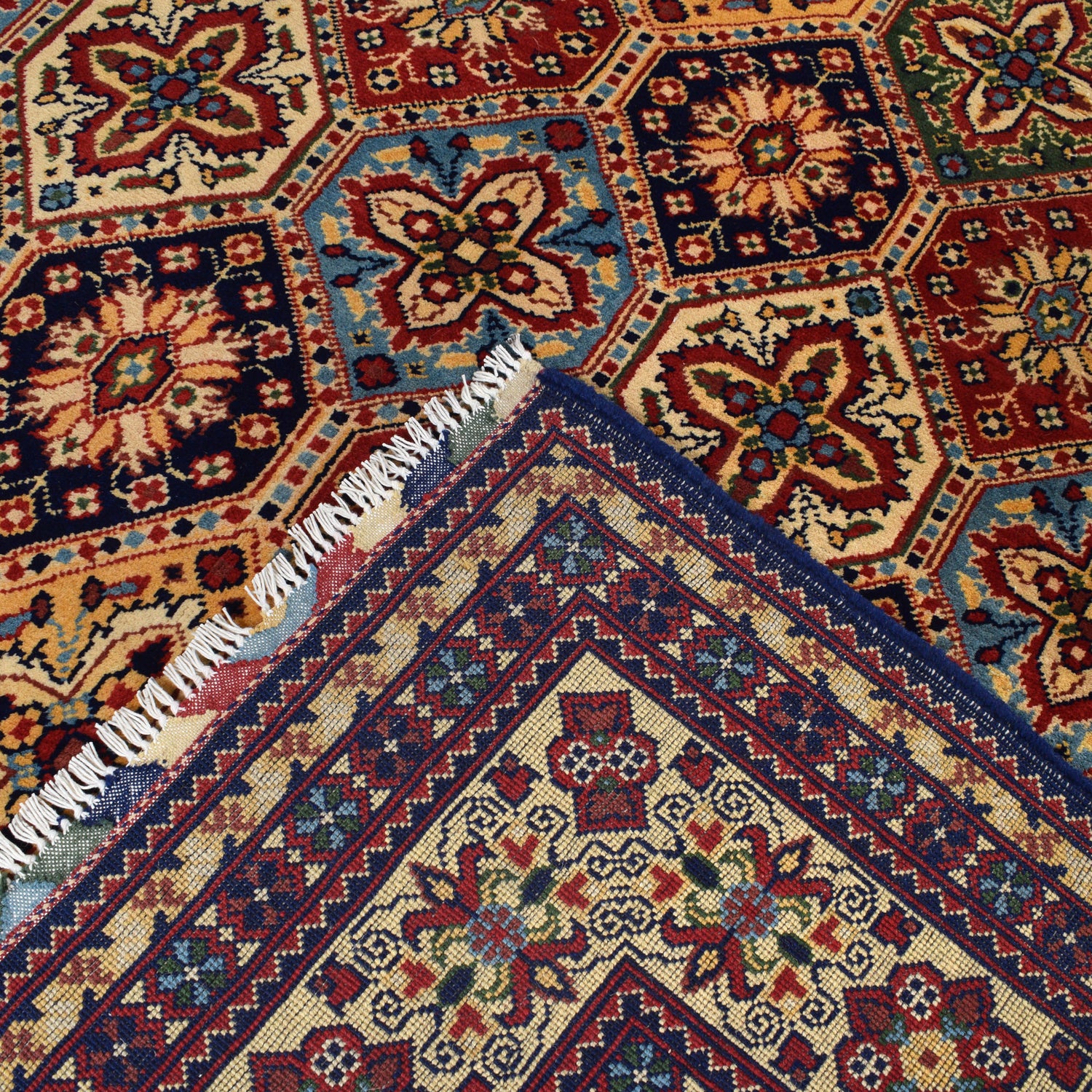 Authentic Hand-Knotted Afghan Rug 6' 9" x 9' 6" ft / 206 x 290 cm - No. R21347