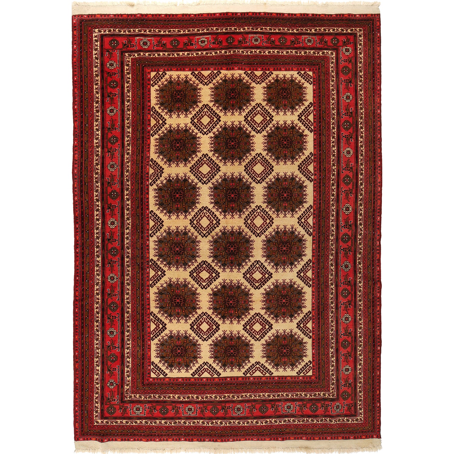 Handmade Oriental Area Rug 6' 9" x 9' 7" ft / 205 x 293 cm - No. R21452