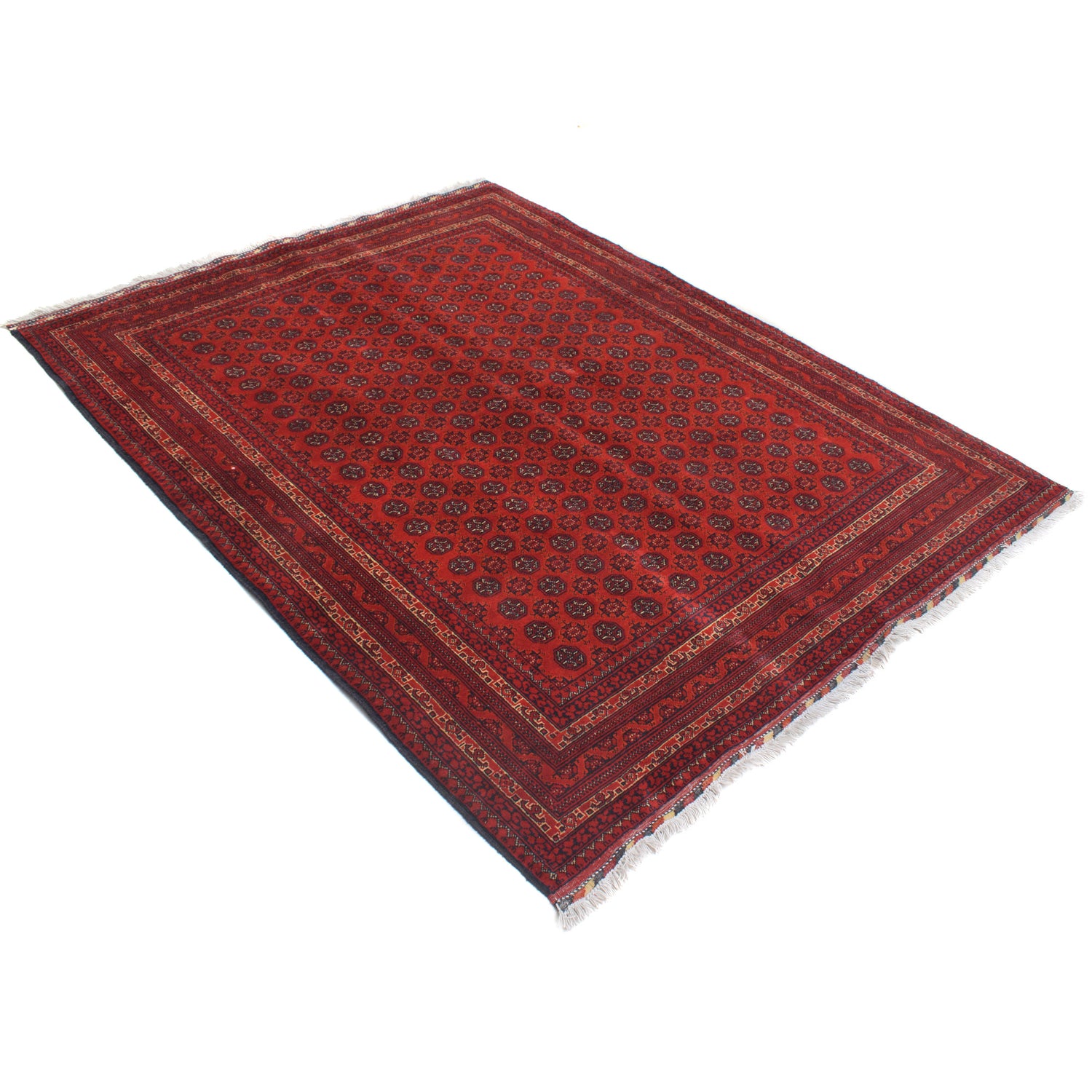Deep Red Color Khoja Roshnai Area Rug 5' 0" x 6' 6" ft / 153 x 198 cm - No. R21453
