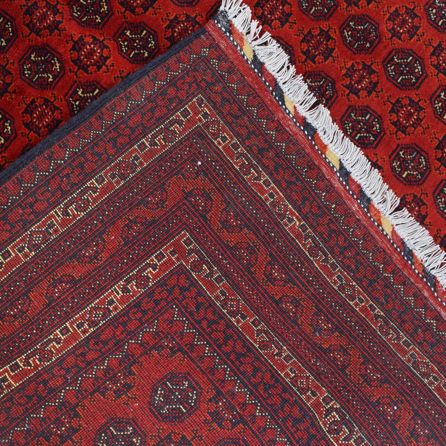 Deep Red Color Khoja Roshnai Area Rug 5' 0" x 6' 6" ft / 153 x 198 cm - No. R21453