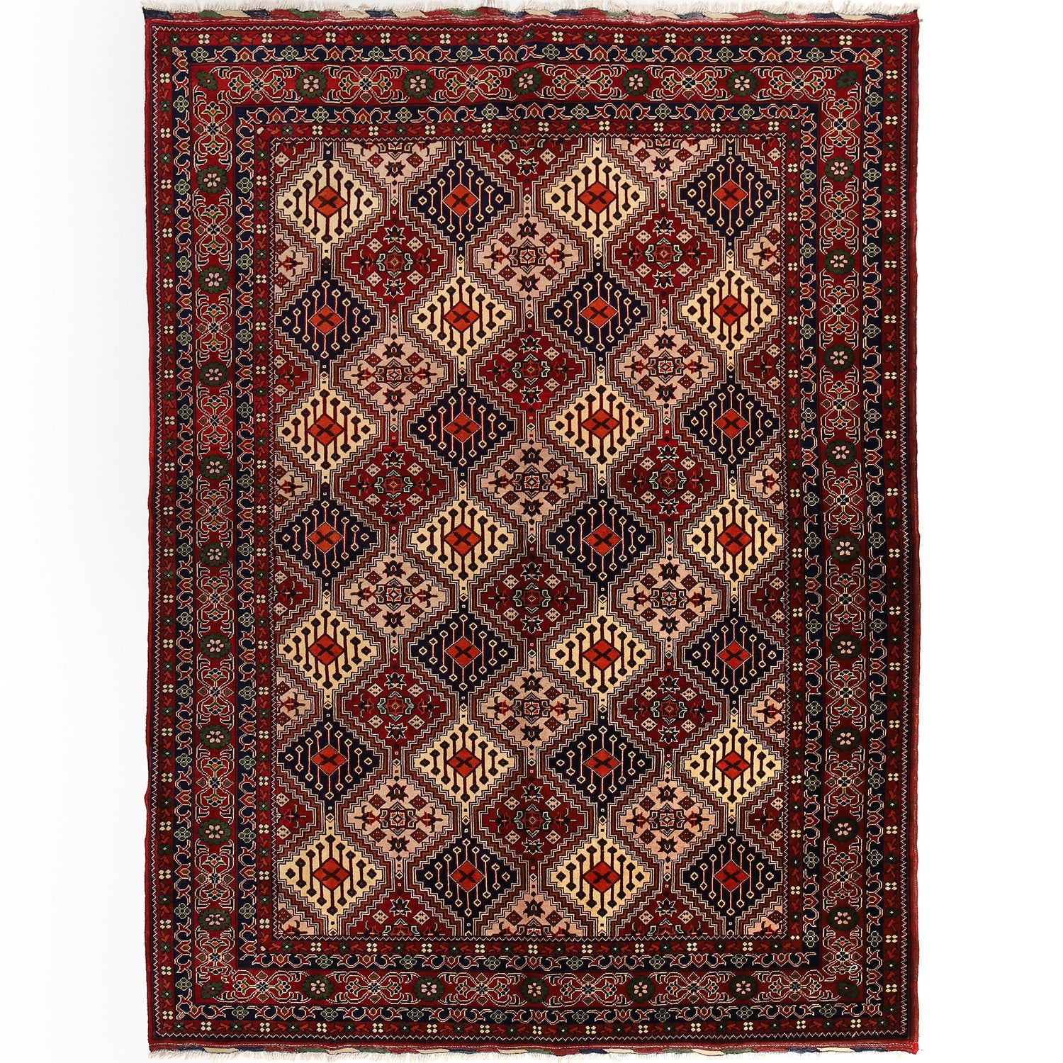 Handmade Oriental Area Rug 6' 8" x 9' 4" ft / 202 x 284 cm - No. R21459