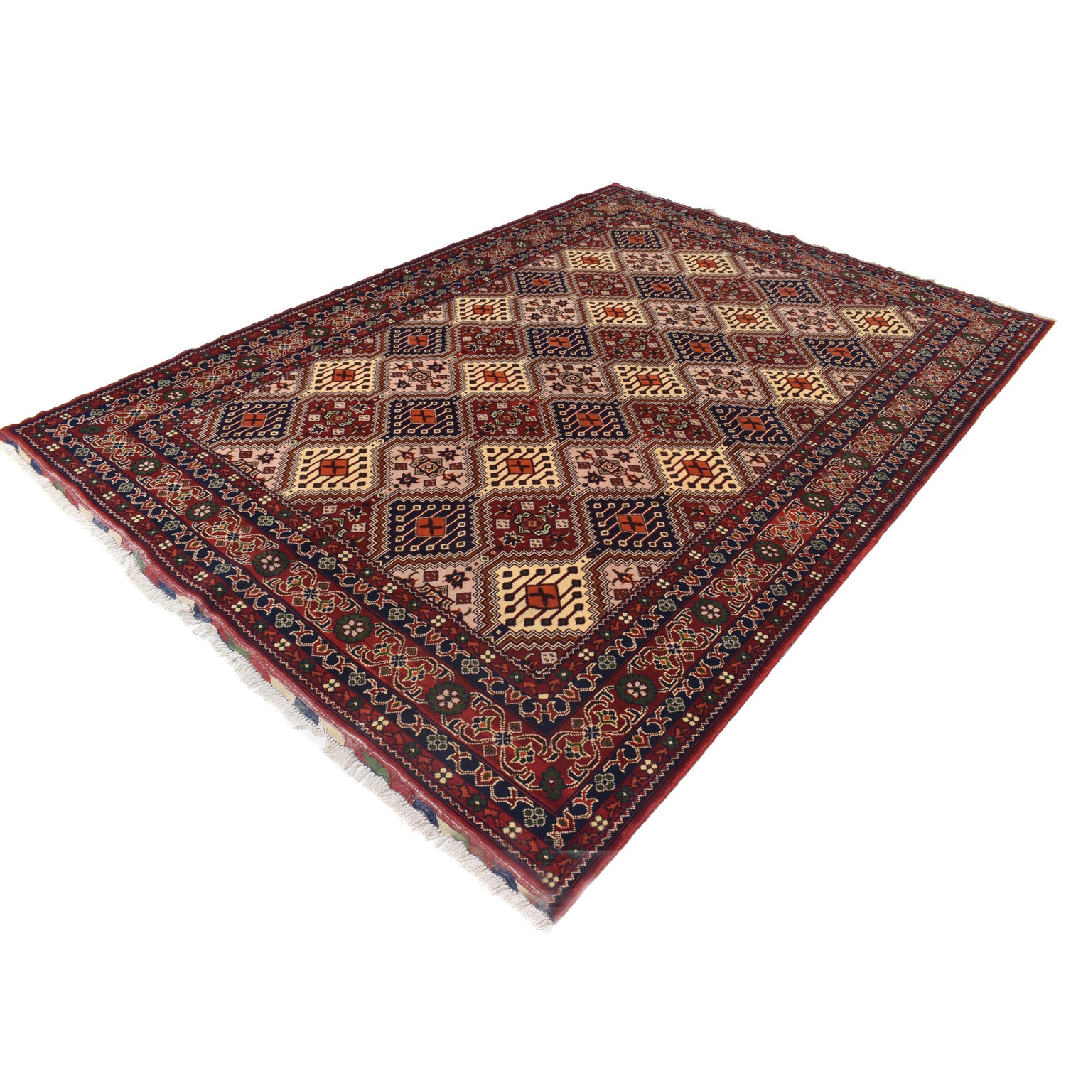 Handmade Oriental Area Rug 6' 8" x 9' 4" ft / 202 x 284 cm - No. R21459