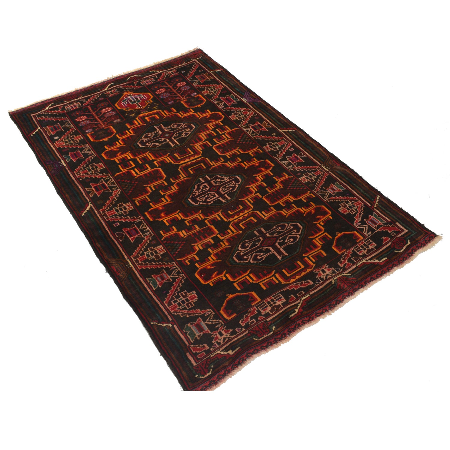 Hand Knotted Baluchi Rug 2' 11" x 4' 7" ft / 89 x 140 cm - No. R21493