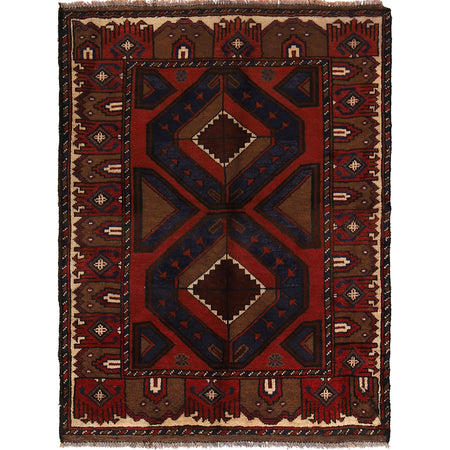 Handmade Balochi Carpet 3' 1" x 4' 1" ft / 94 x 124 cm - No. R21530