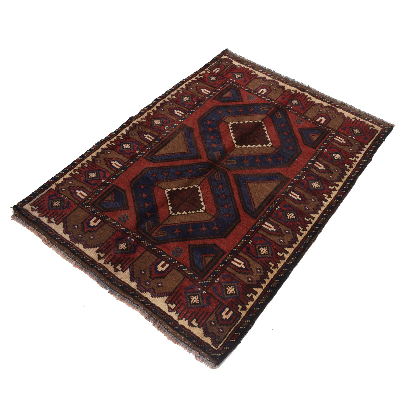 Handmade Balochi Carpet 3' 1" x 4' 1" ft / 94 x 124 cm - No. R21530