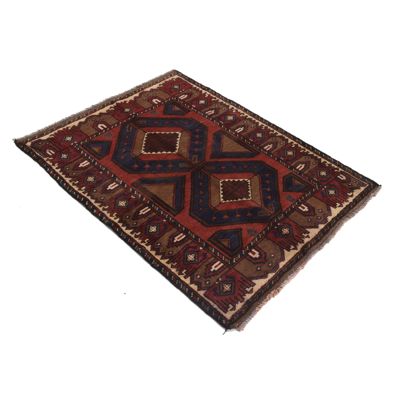 Handmade Balochi Carpet 3' 1" x 4' 1" ft / 94 x 124 cm - No. R21530