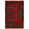 Red War Rug 1' 11" x 2' 10" ft / 59 x 87 cm - No. R21540