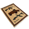 Afghan War Rug – Military Design 2' 10" x 3' 11" ft / 86 x 120 cm - No. R21584