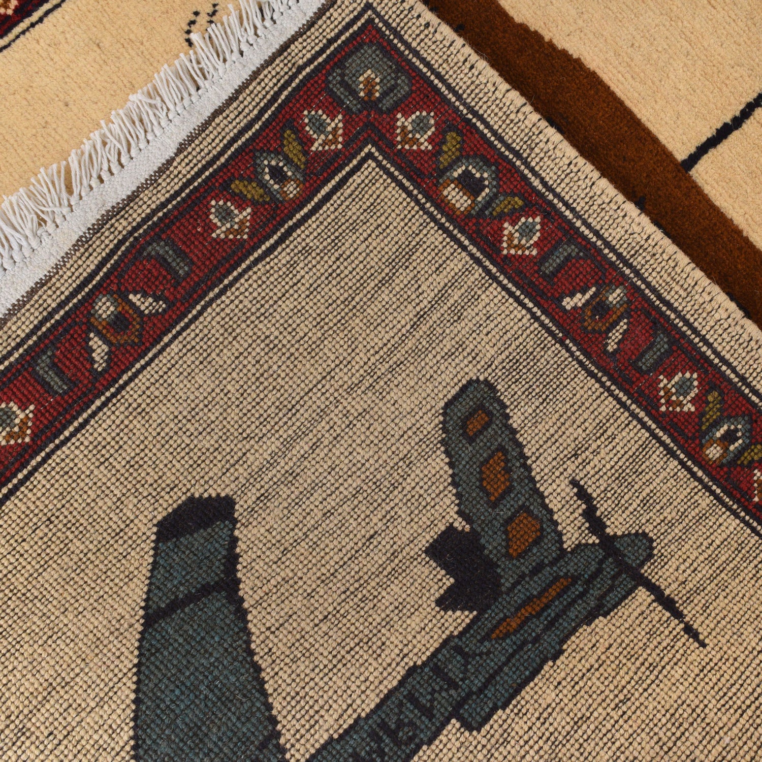 Handmade Afghan War Area Rug 2' 10" x 3' 11" ft / 86 x 120 cm - No. R21584