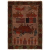 Brown War Rug 2' 0" x 2' 9" ft / 60 x 85 cm - No. R21666