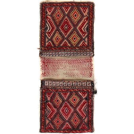 Hand Knotted Saddle Bag Area Rug 1' 2" x 2' 11" ft / 36 x 89 cm - No. R21679