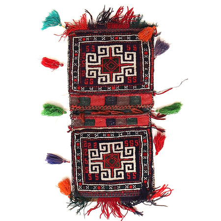 Hand Knotted Saddle Bag Area Rug 0' 11" x 2' 0" ft / 27 x 61 cm - No. R21681