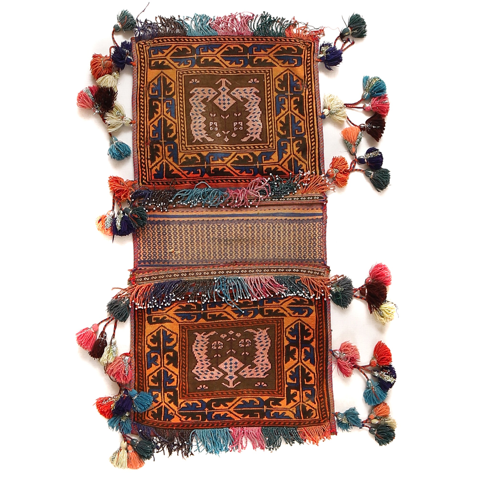 Tribal Baluch Saddle Bag Area Rug 1' 4" x 2' 9" ft / 40 x 83 cm - No. R21683