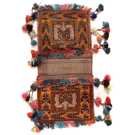Tribal Baluch Saddle Bag Area Rug 1' 4" x 2' 9" ft / 40 x 83 cm - No. R21683